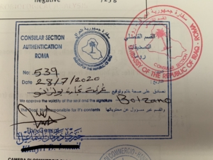 Legalizzazione documenti Iraq