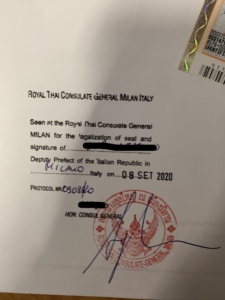 Legalizzazione Documenti Thailandia