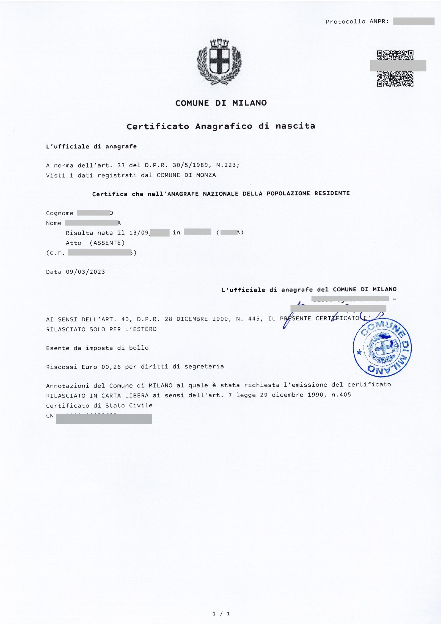 certificato anagrafico nascita certificato anagrafico nascita