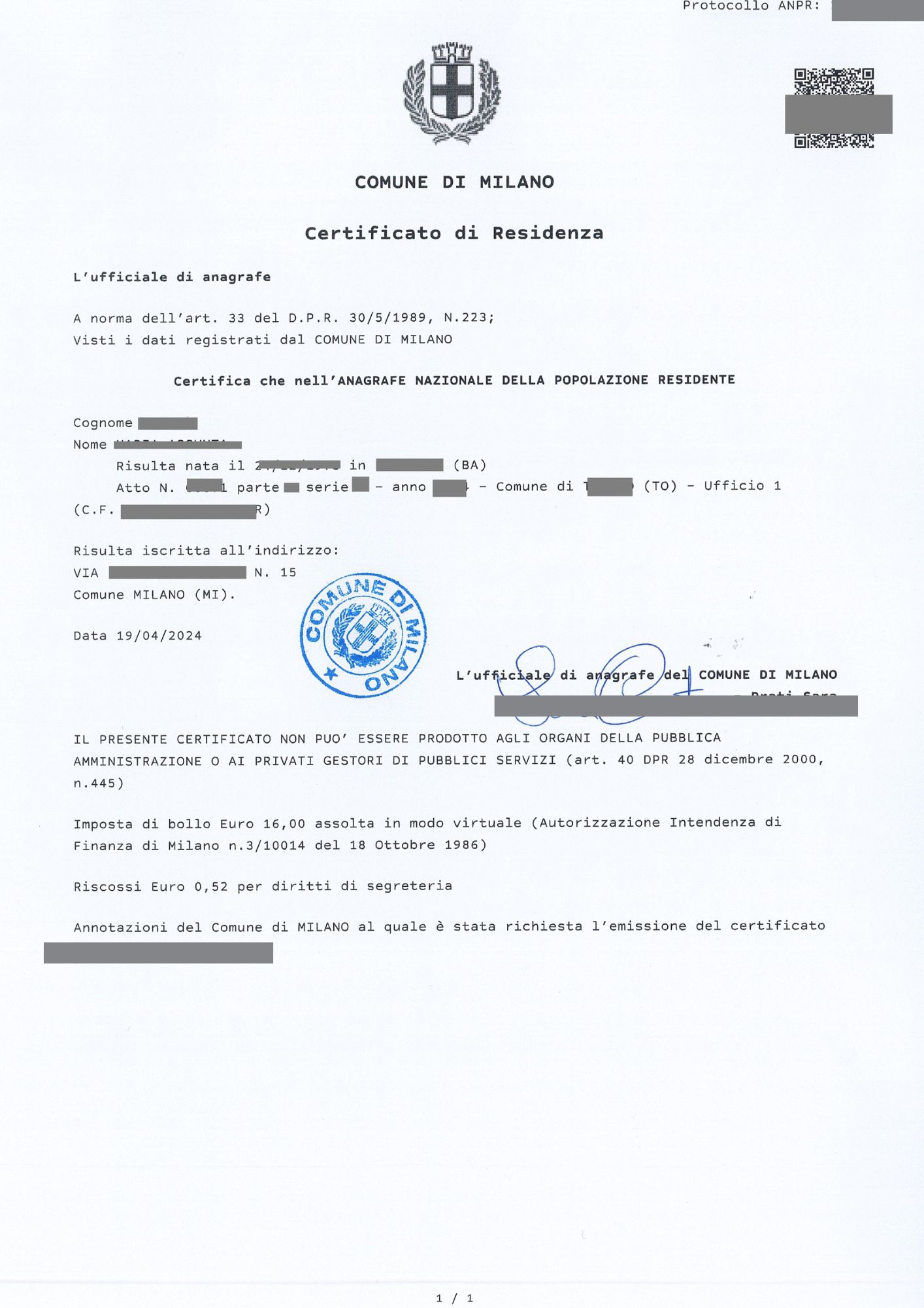 certificato esistenza in vita milano certificato esistenza in vita milano