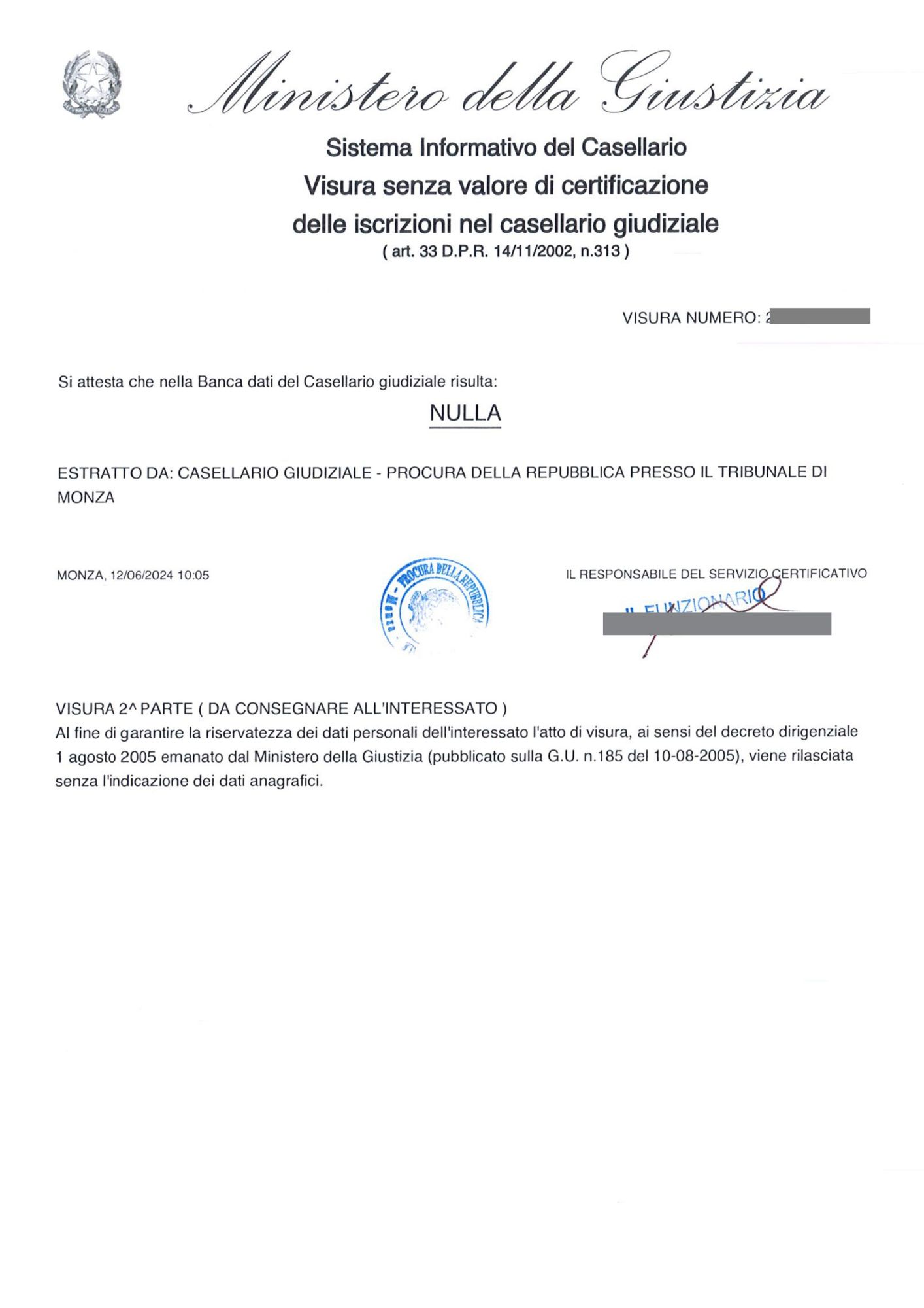 visura casellario giudiziale